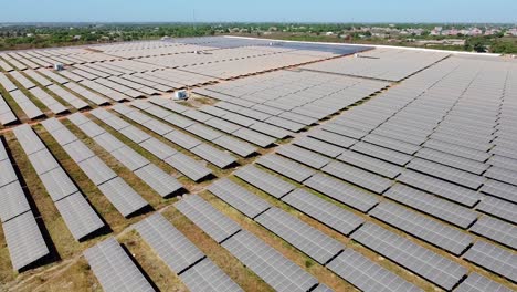 jambur solar plant in gambia. aerial view at daytime