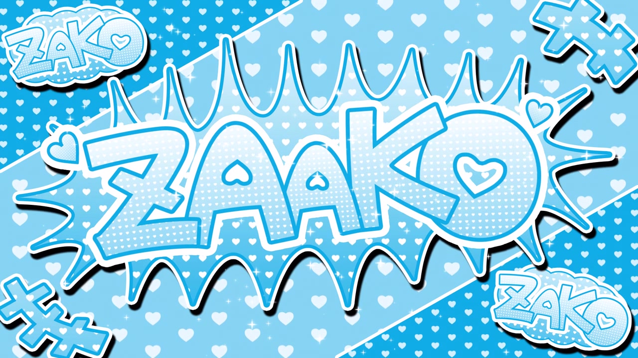 Blue Comic Text with Hearts