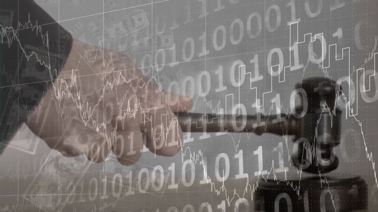 화면의 금융 수치에 대한 비즈니스 그래프의 개념적 디지털 애니메이션 4k