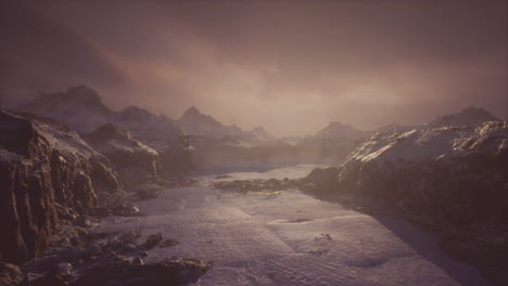 snowy mountain range landscape