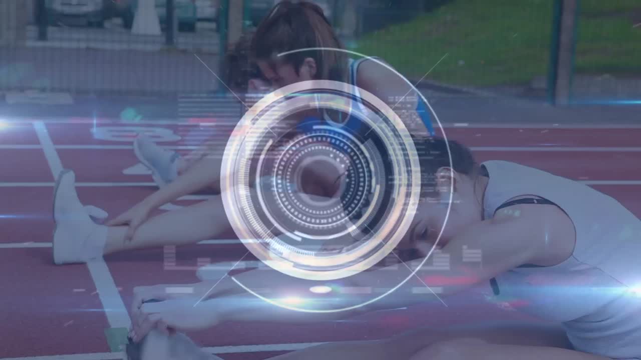 animación de la exploración del alcance sobre las personas que hacen ejercicio