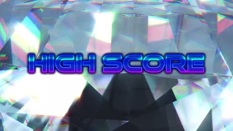 Animation-of-high-score-text-over-glowing-crystal