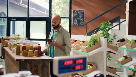 middle eastern adult checks ingredients list