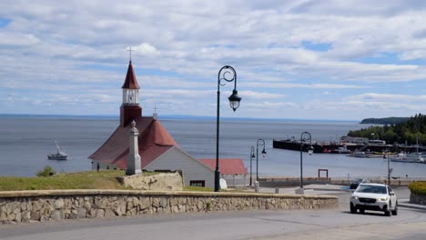 tadoussac quebec canada establishing shot in slow motion