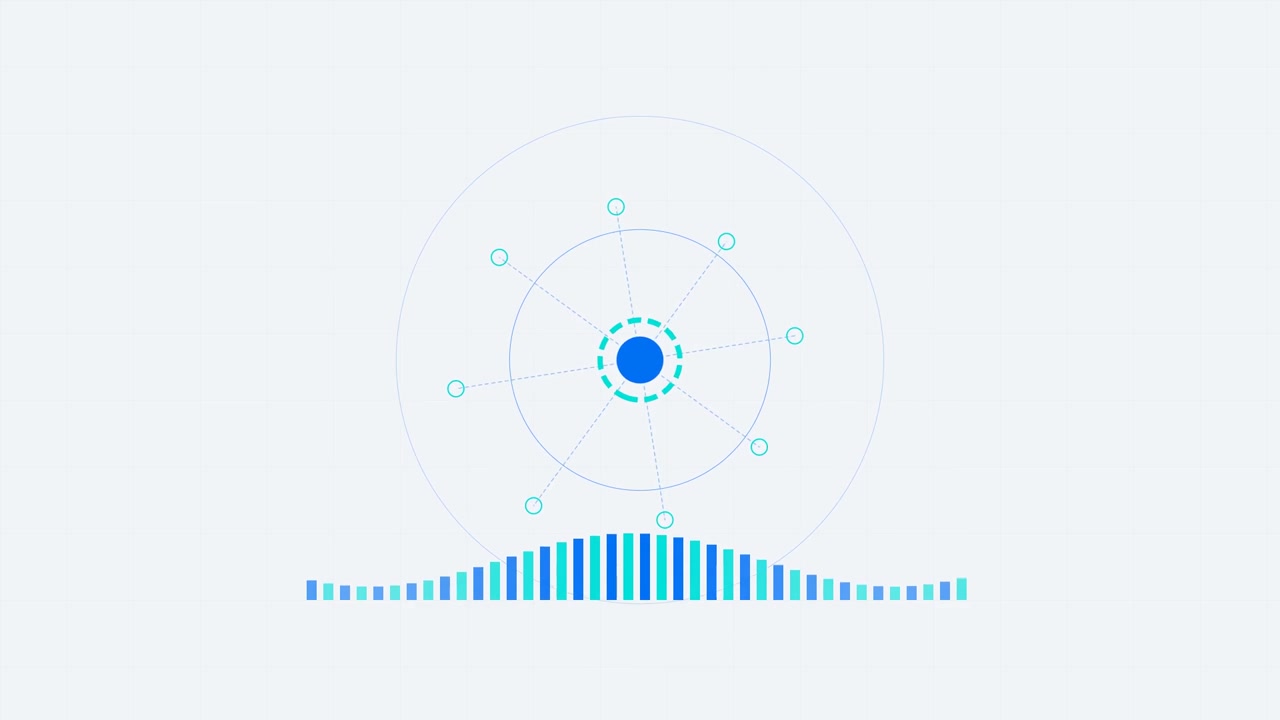 Abstract Digital Audio Waveform Visualization with Pulsing Circular Network