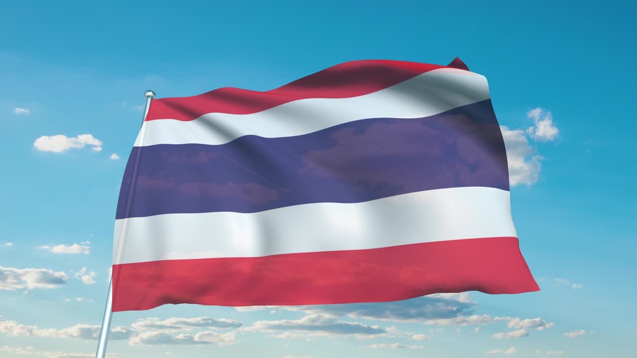 태국의 발은 구름이 가득한 하늘을 배경으로 천 구조로 (loopable)