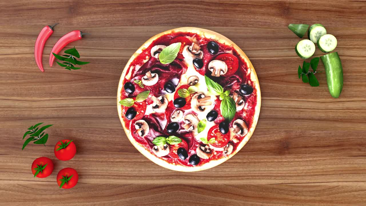 Movimento infinito de pizza, fundo publicitário