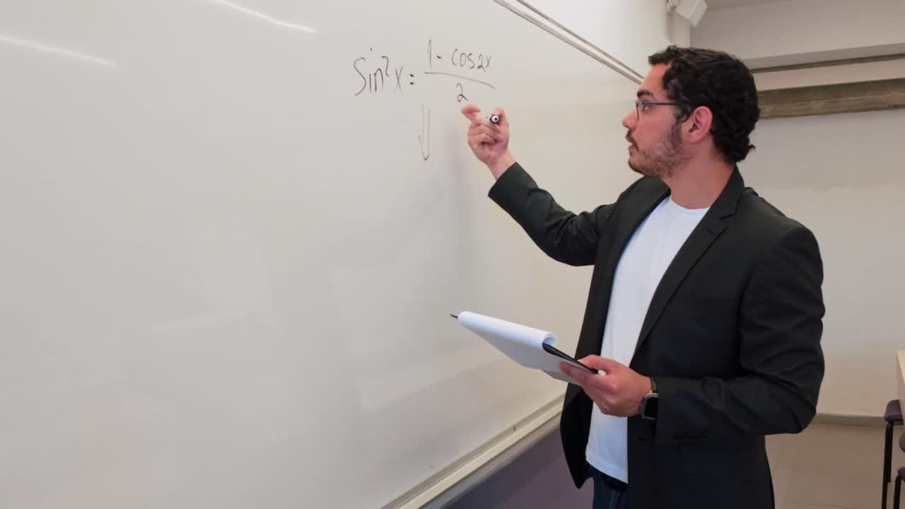 Man Visually Solving a Problem on a Board