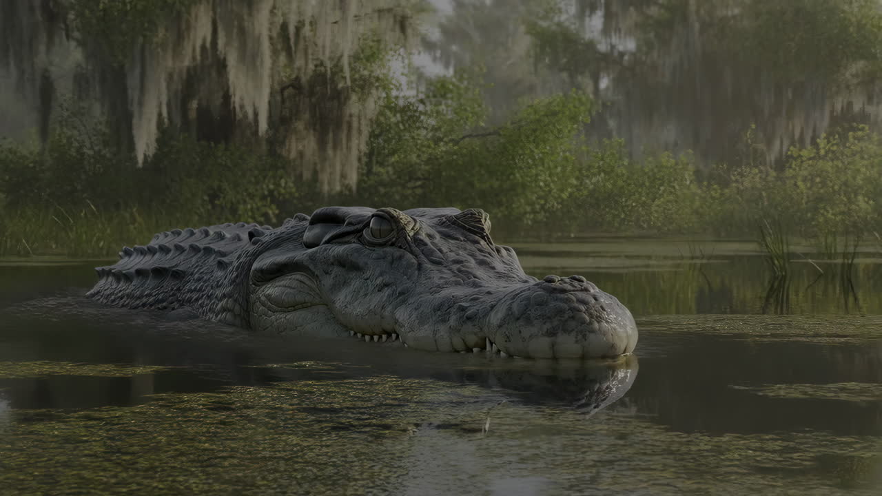 Alligator in a swamp