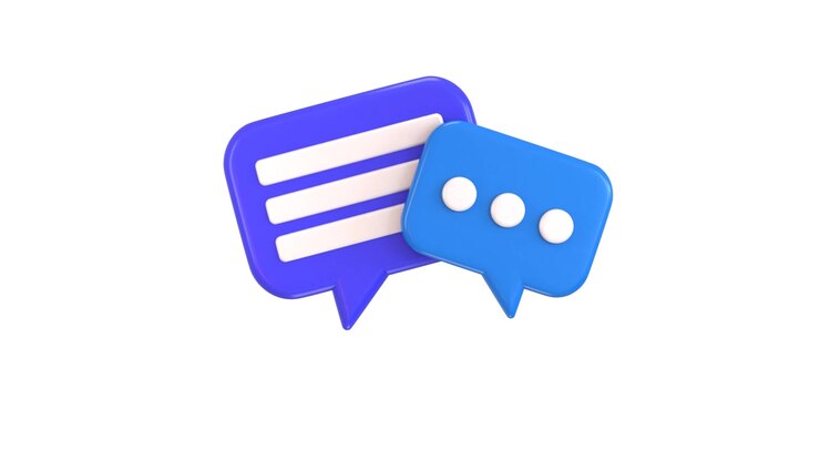 3D Animated Speech Bubbles Representing Communication and Messaging