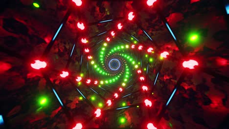 vibrant neon tunnel flow through a cyberpunk dreamscape. infinitely looped animation