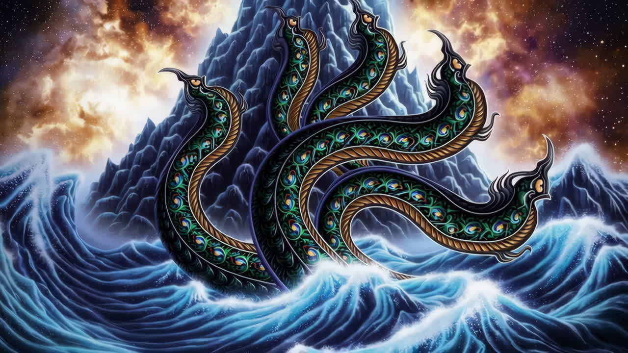 Mythical Dragons and Mountains