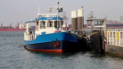 moored boat. hook of holland. netherlands. 2022