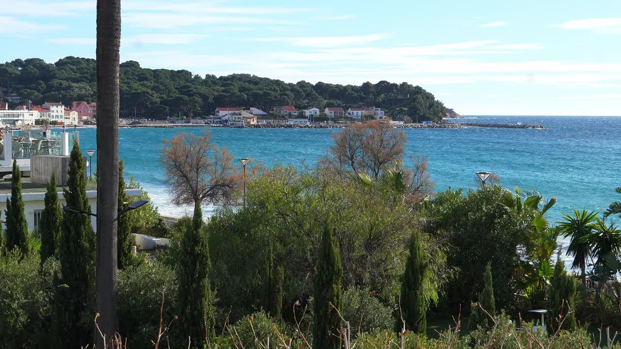 French riviera Seyne-sur-Mer coastline France summer clear sky calm water