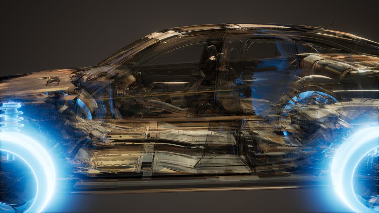 자동차 바 ⁇ 가 차 안에서 빛나고 있습니다.