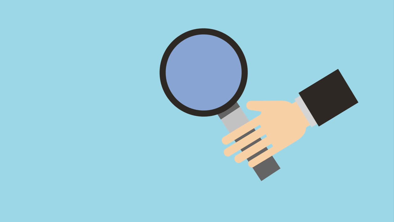 la mano sosteniendo iconos de lupa