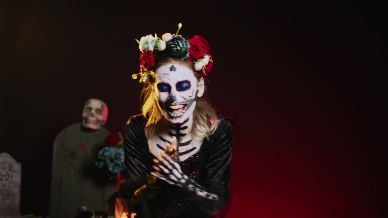 Woman in Day of the Dead Makeup and Costume