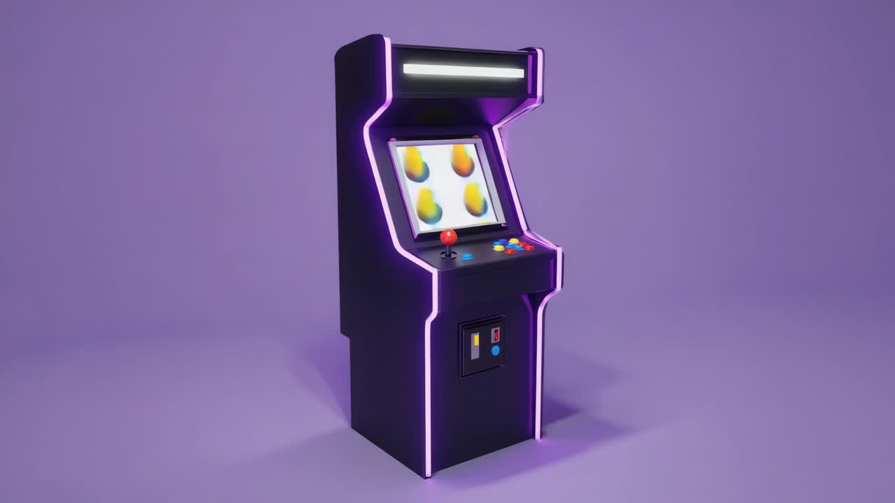 Cabinato arcade con luci al neon