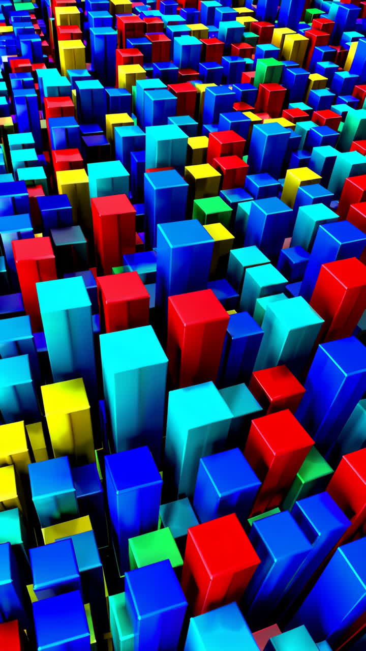 Abstract Colorful 3D Blocks Pattern