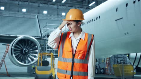 ingeniero de aviones estresado