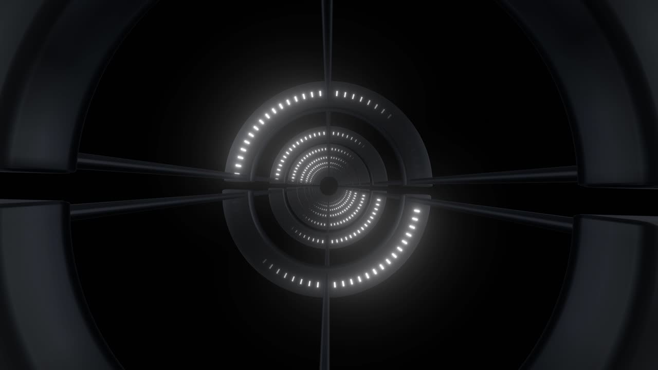 túnel futurista abstracto con luces de neón brillantes