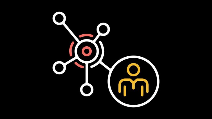 Animazione Icona Lineare di Social Media Marketing con Alpha