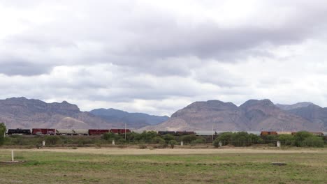 magical mountains crossing the train in the desert