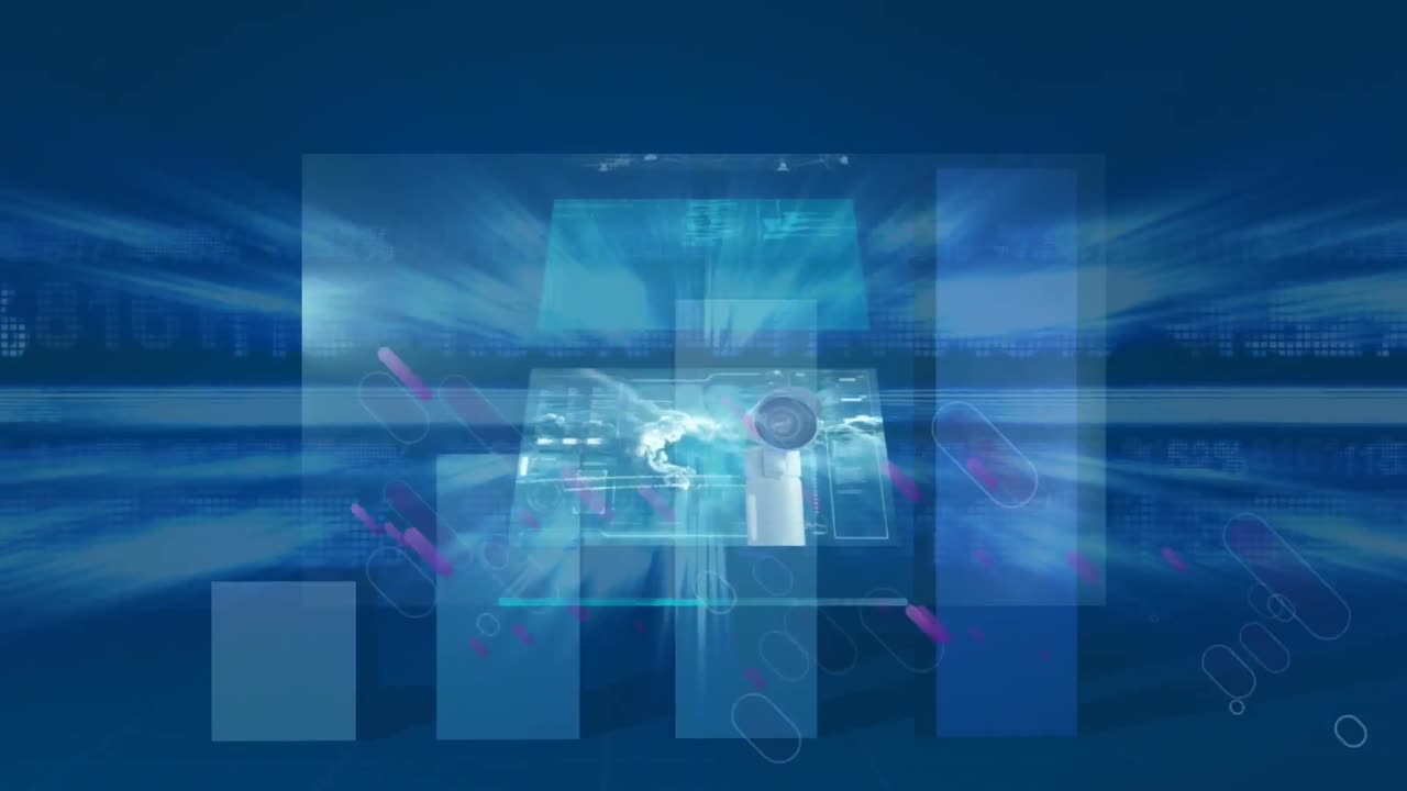 그래프와 데이터 처리에 대한 보라색 선의 애니메이션