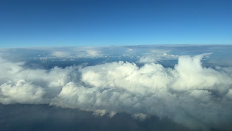 cold winter sky recorded from a jet cockpit at 10000m high