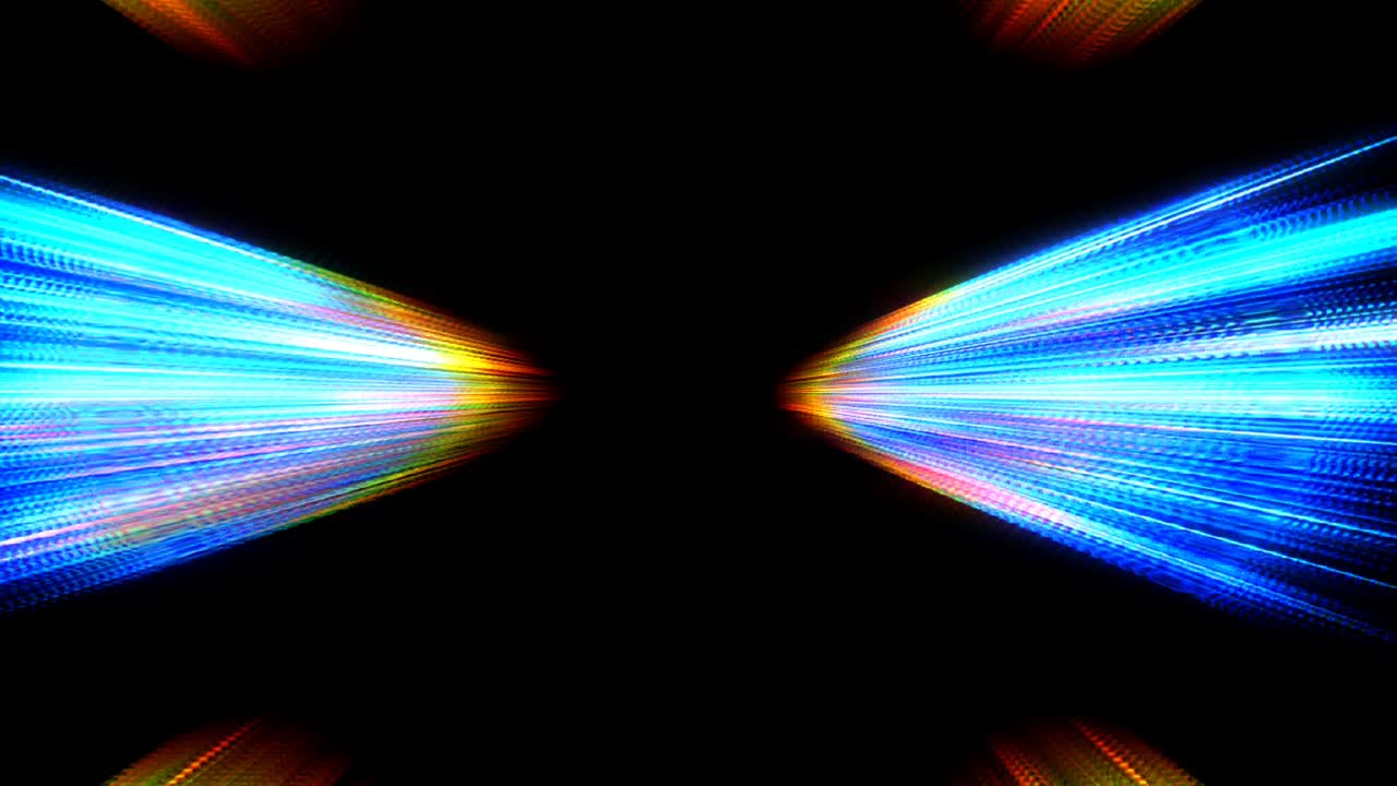 líneas brillantes que establecen el movimiento de la onda, coloridas, sobre un fondo negro