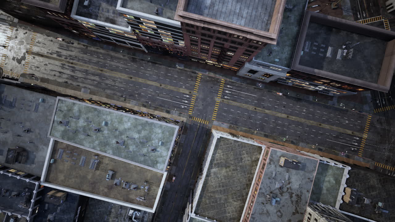 해가 지는 시점 에 맨해튼 시내 의 공중 전망