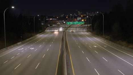 light traffic on highway 1, between vancouver and burnaby, bc, canada