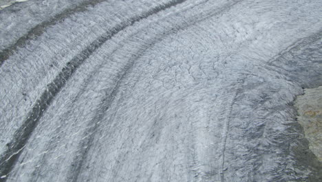 frozen landscape of the aletsch glacier near gemmi pass in switzerland's bernese alps, aerial