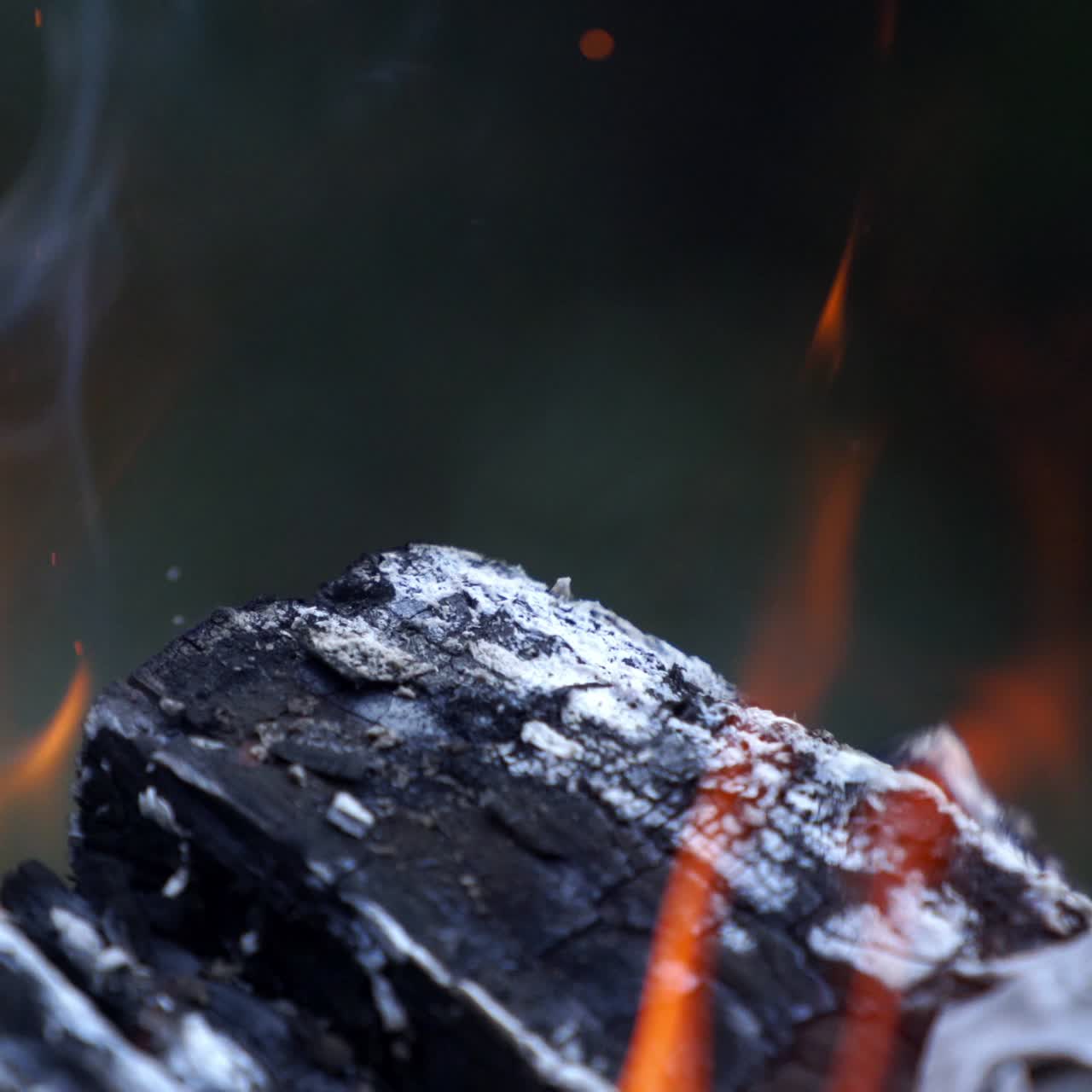 Tongues of flame fire close up