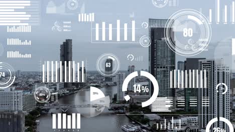 Geschäftsdatenanalyseschnittstelle-Fliegt-über-Smart-City-Und-Zeigt-Veränderungen-In-Der-Zukunft