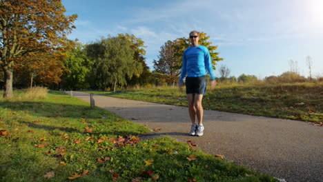 healthy man excecising outdoors