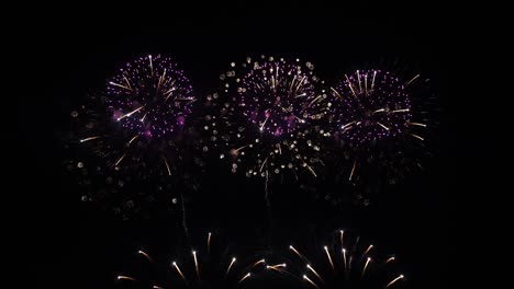 fuegos artificiales de 4k en el cielo nocturno