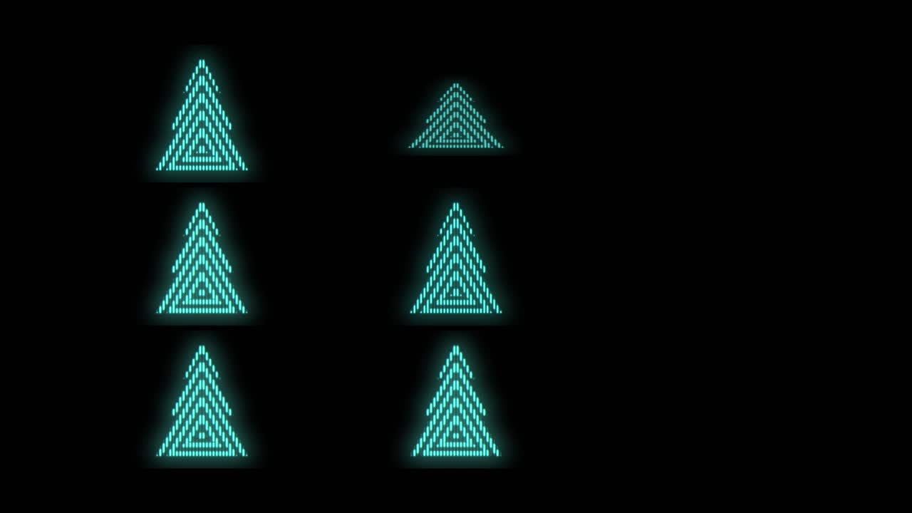 patrón de árboles de navidad verde neón pulsante en filas 2