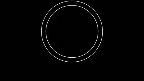 Animation-of-white-circles-and-red-shapes-spinning-over-black-background