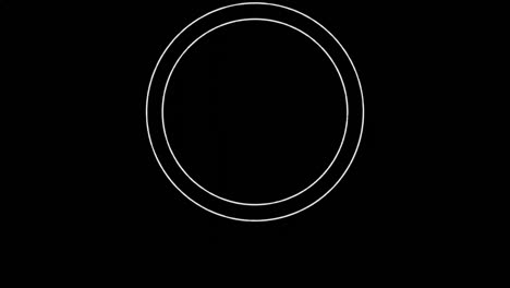 animation of white circles and red shapes spinning over black background