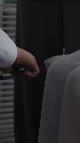 medical examination with reflex hammer