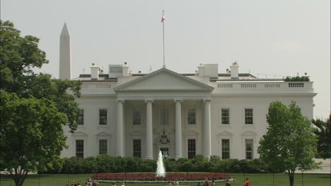 tilt down from sky to white house, washington d.c.