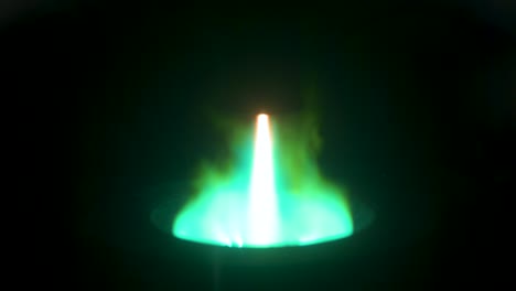 green flame from a plasma arc furnace