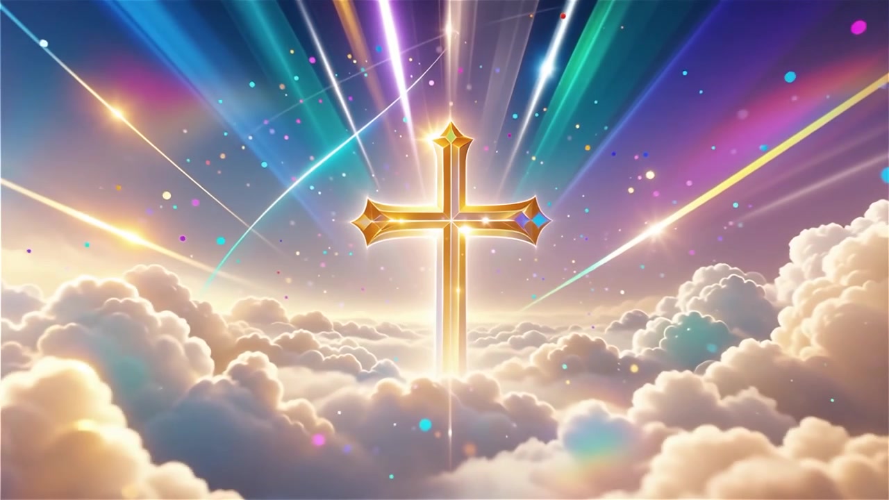 Christian Cross Heavenly Light Worship Background