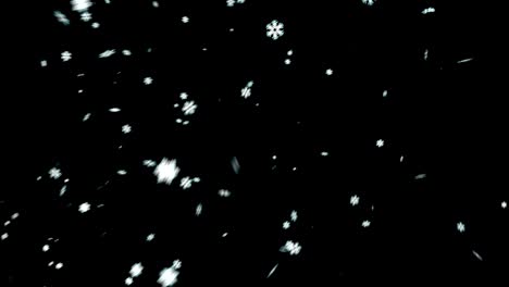 christmas snowflakes falling down snow from top, winter holiday xmas seamless loop on black