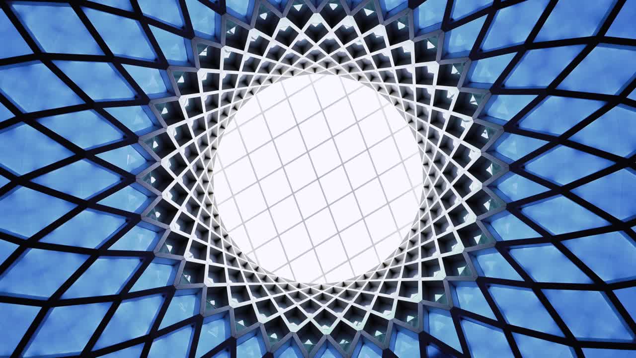 patrón geométrico radial azul girando