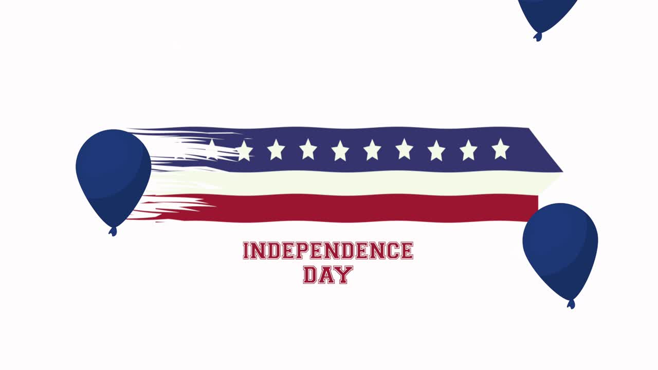 usa independence day celebration with flag painted and balloons helium