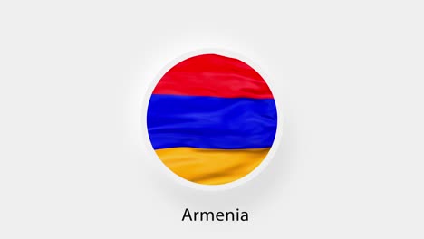 la bandera circular de armenia. la bandera nacional animada de armania. la bandera realista de armenia ondeando. 4k