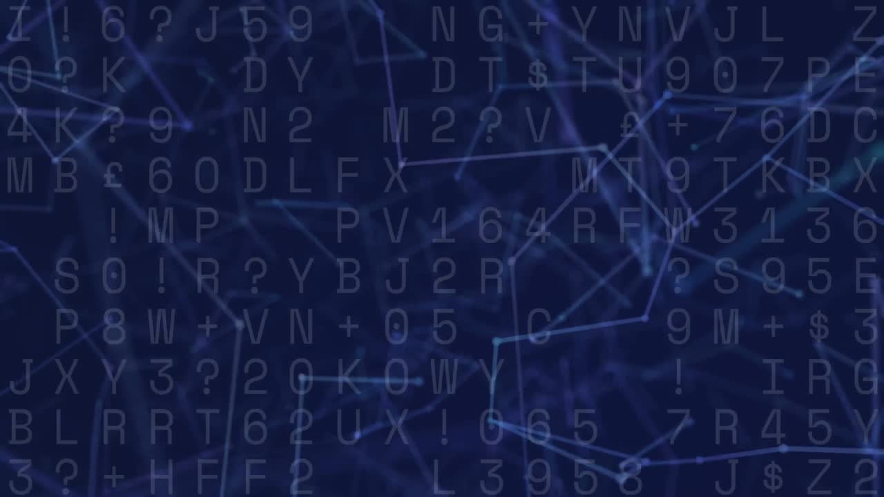 animación del procesamiento de datos a través de una red de conexiones sobre fondo negro