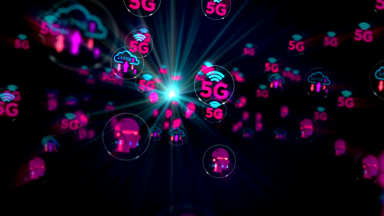 5g 산업 4.0, 클라우드 기호, 원활한 루프